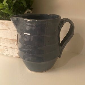 Vintage Handmade Artisan Studio Art Pottery Pitcher Glaze Artist Signed gh  MCM